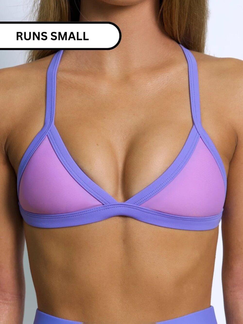 93 Play Street NWOT SERENA Lavender Triangle Bikini Top, Size XL